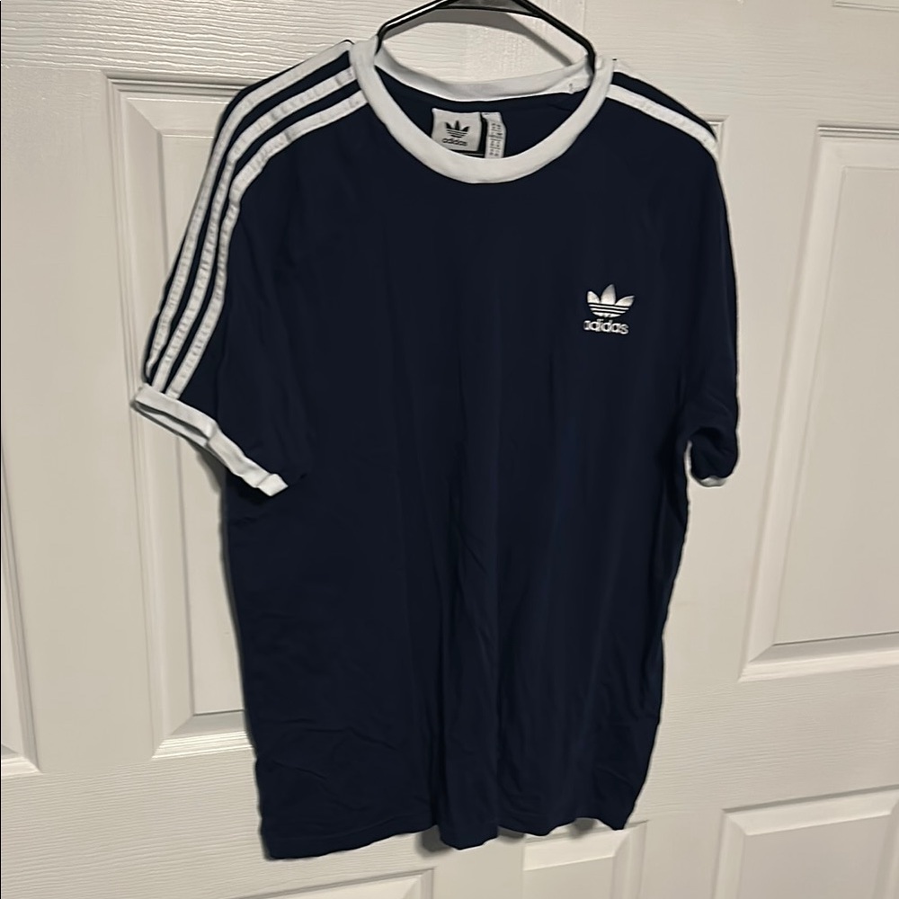 Adidas Dark Blue Tee with White Accents